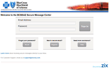 Tablet Screenshot of bcbsaz.zixmail.net